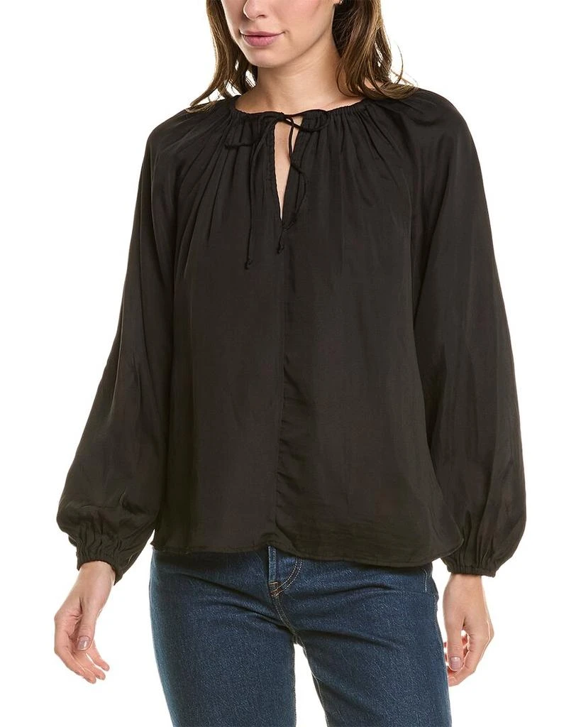 Joan Vass New York Joan Vass Split Neck Top 1