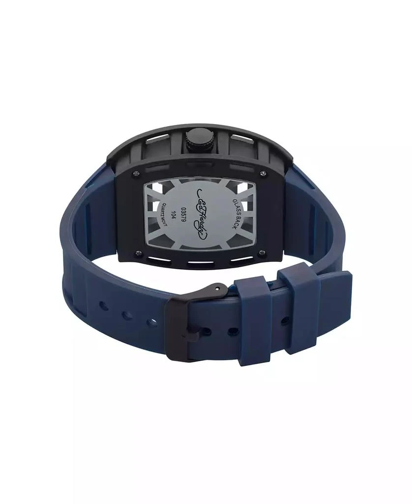 Ed Hardy Men's Navy Thermoplastic Polyurethane Strap Analog Watch 43.7mm 3