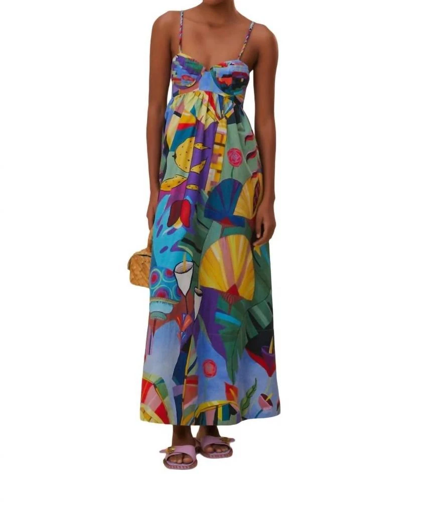 Farm Rio Tropical Scenario Sleeveless Maxi Dress In Multi 1