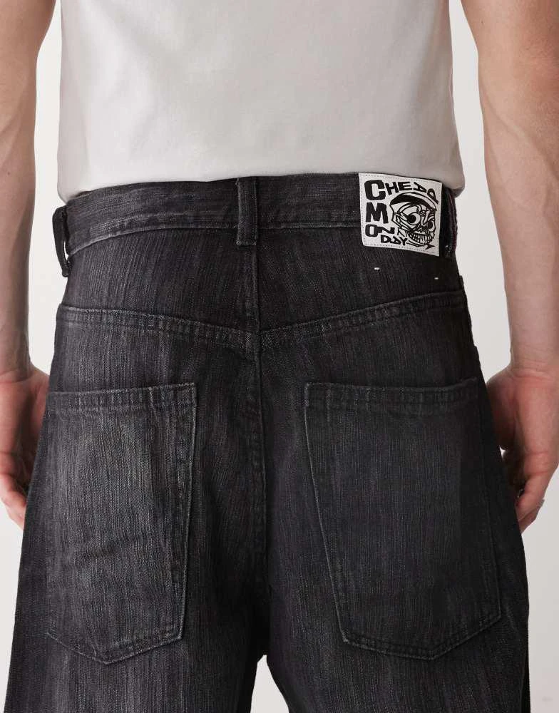 Cheap Monday Cheap Monday Rad super wide leg skater jeans in black streaky wash 4