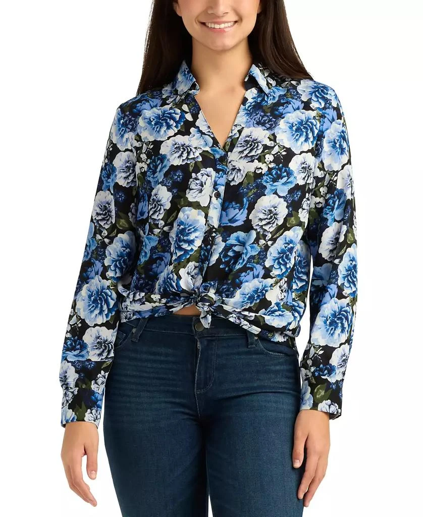 BCX Juniors
 Floral Printed Collared Top