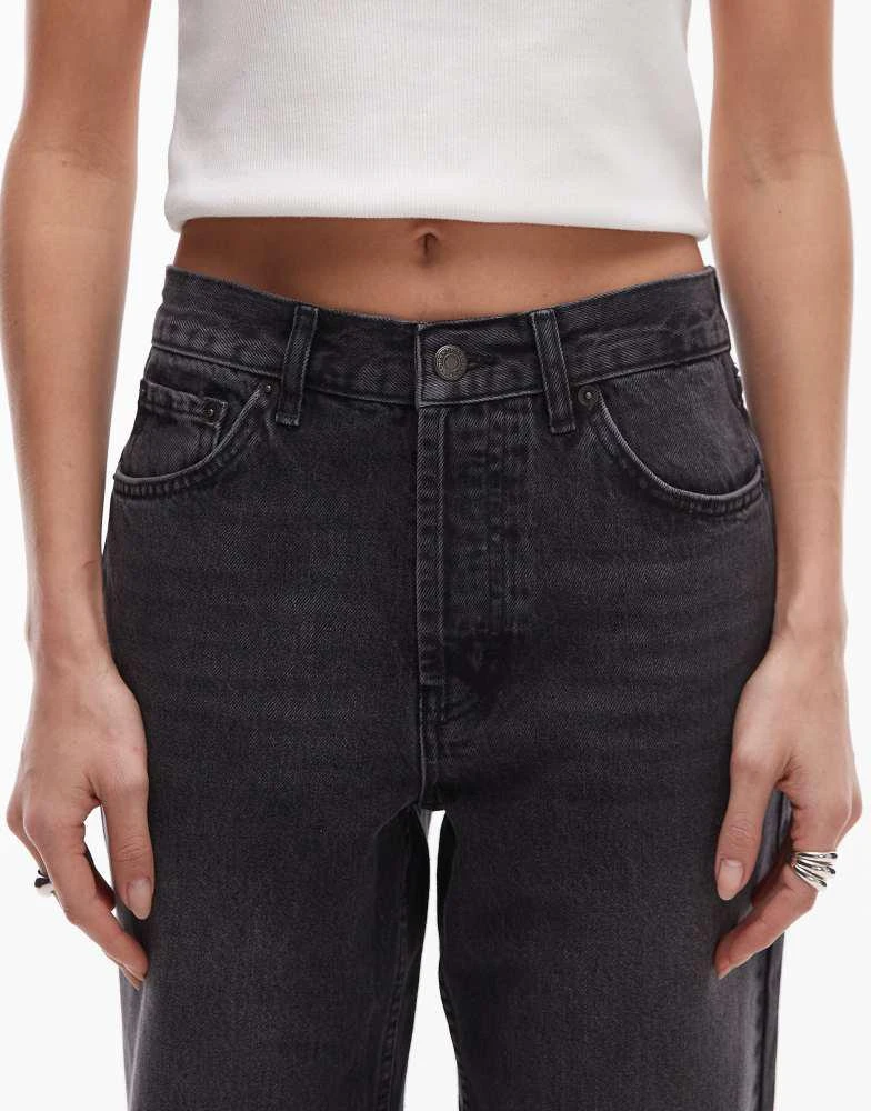 Topshop Topshop Runway mid rise straight jean in washed black 5