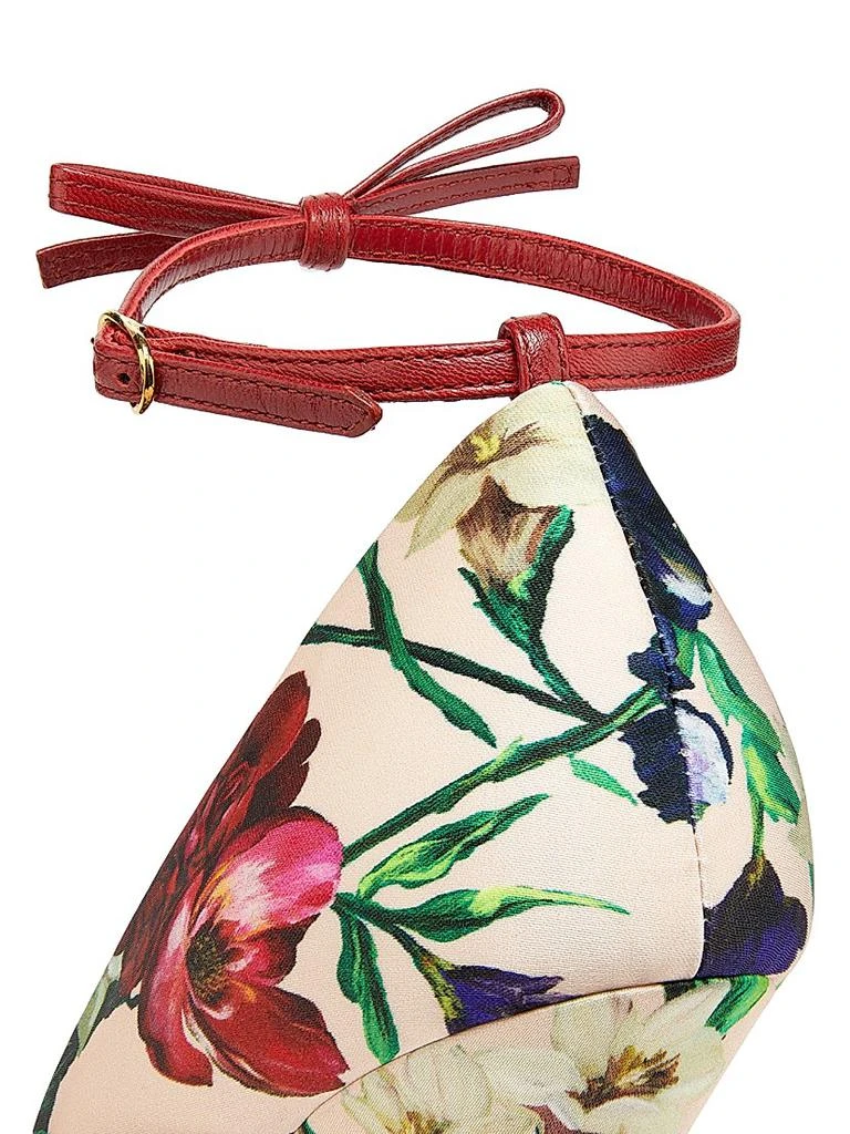 Dolce 
Gabbana 125MM Floral Bow Satin Platform Pumps 5