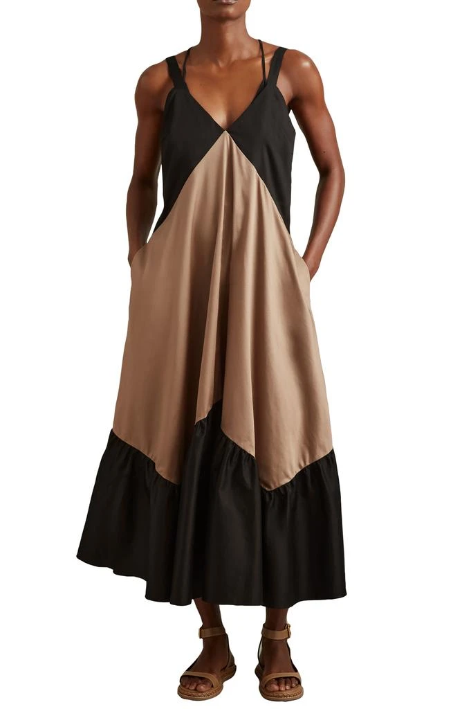 REISS Natalia Colorblock Cotton Maxi Dress 1