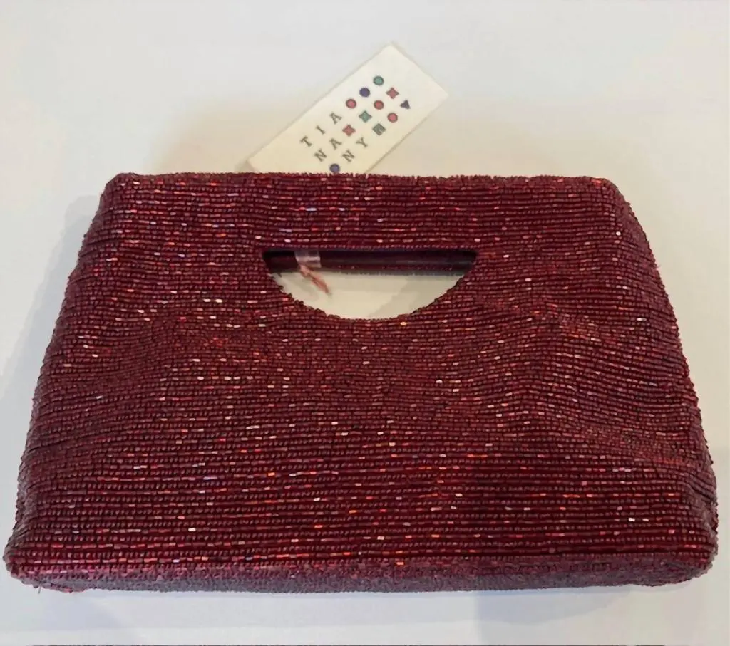 TIANA Tiana - Cutout Handle Linear Bead Clutch