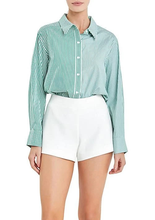English Factory Factory Colorblock Stripe Cotton Shirt 1