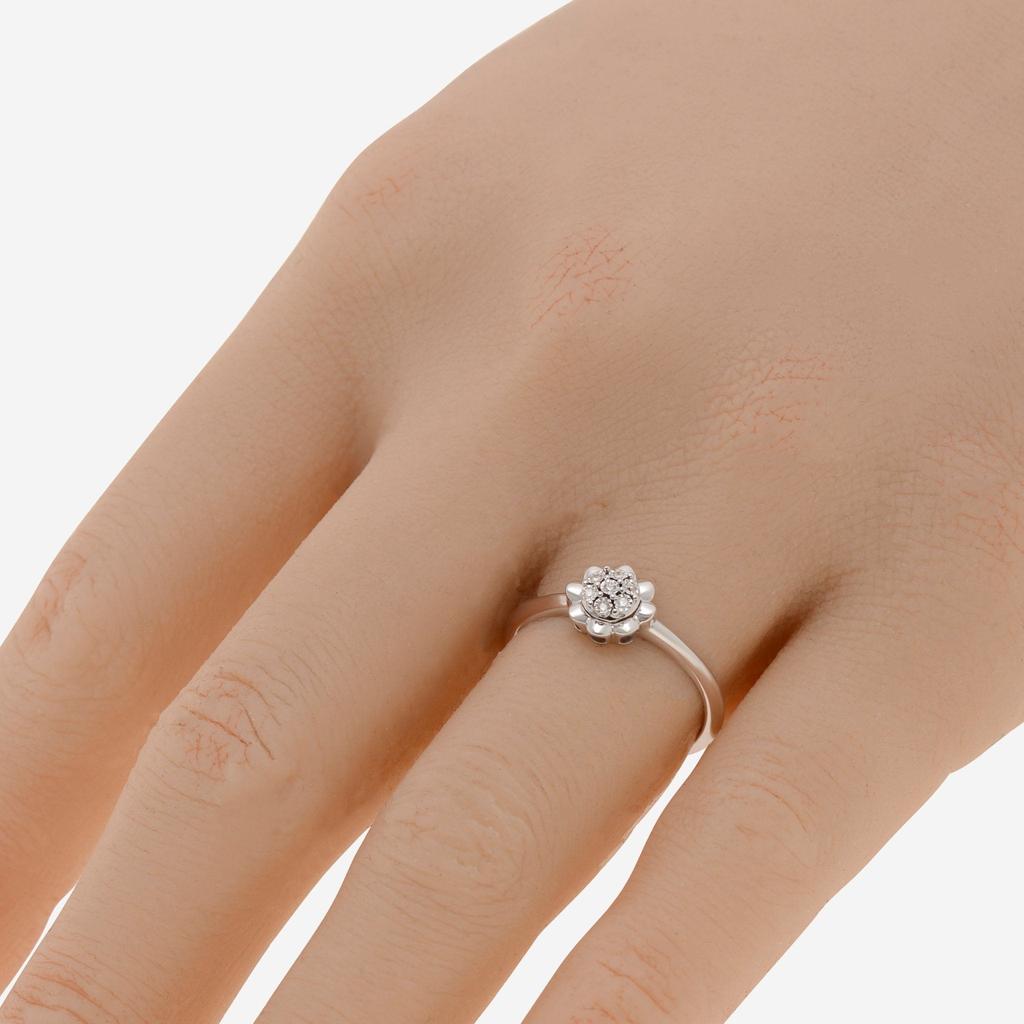Bliss Bliss By Damiani 18K White Gold, Diamond Cluster Ring Sz 6.25 20089426
