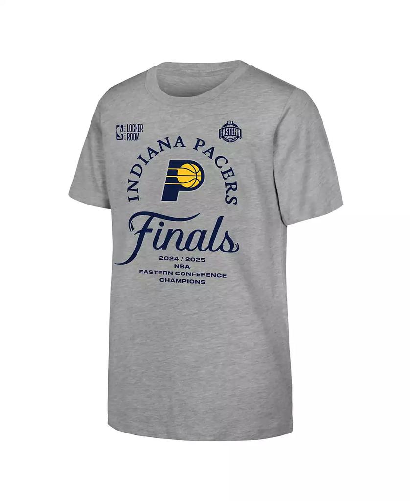 Fanatics Big Boys and Girls Gray Indiana Pacers 2025 NBA Eastern Conference Champions Locker Room T-Shirt