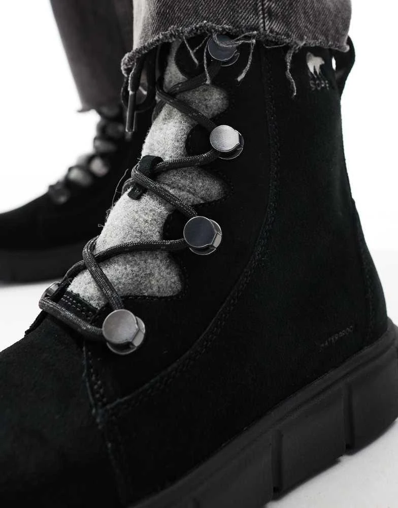 SOREL Sorel Sorel Explorer III Joan WP waterproof leather snow boots in black 3