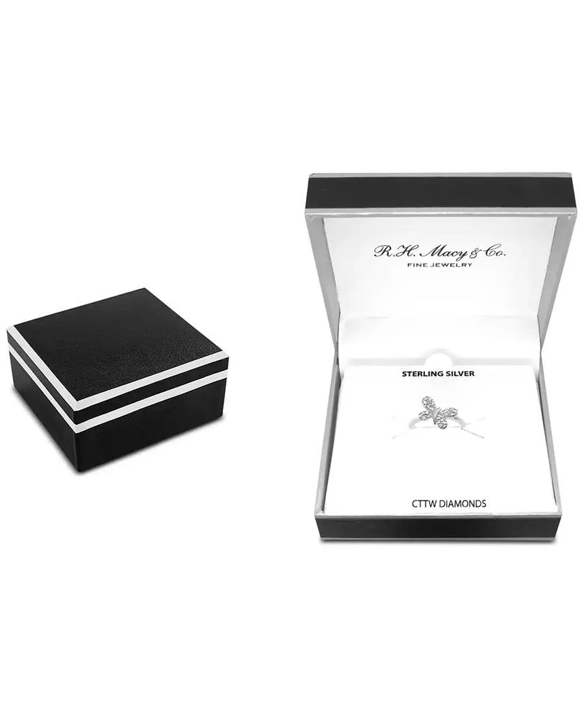 Macy's Diamond Butterfly Cluster Ring (1/10 ct. t.w.) Sterling Silver 3