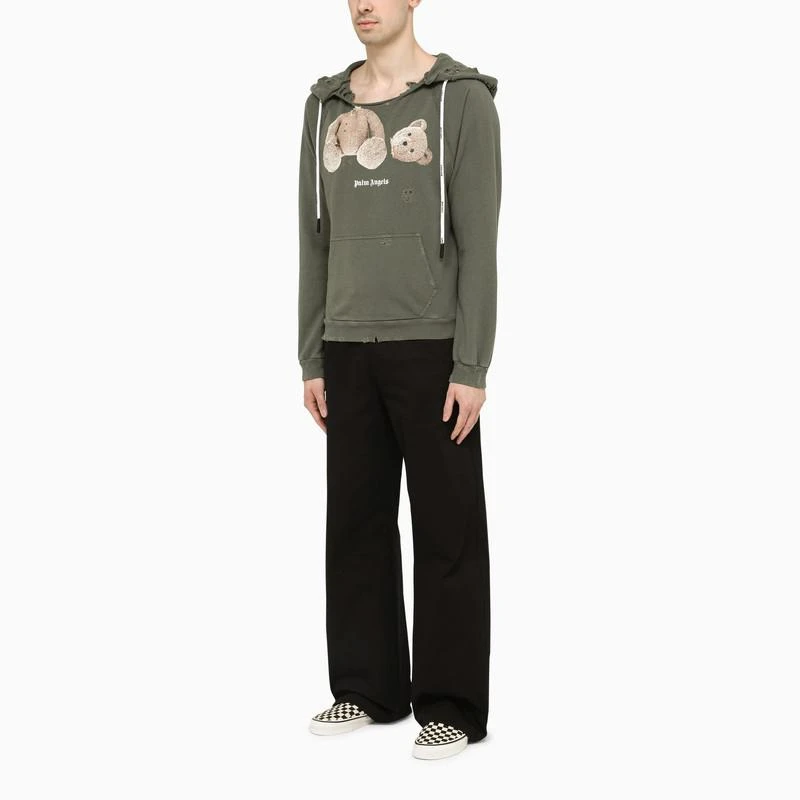 Palm Angels Black/beige washed hoodie 3
