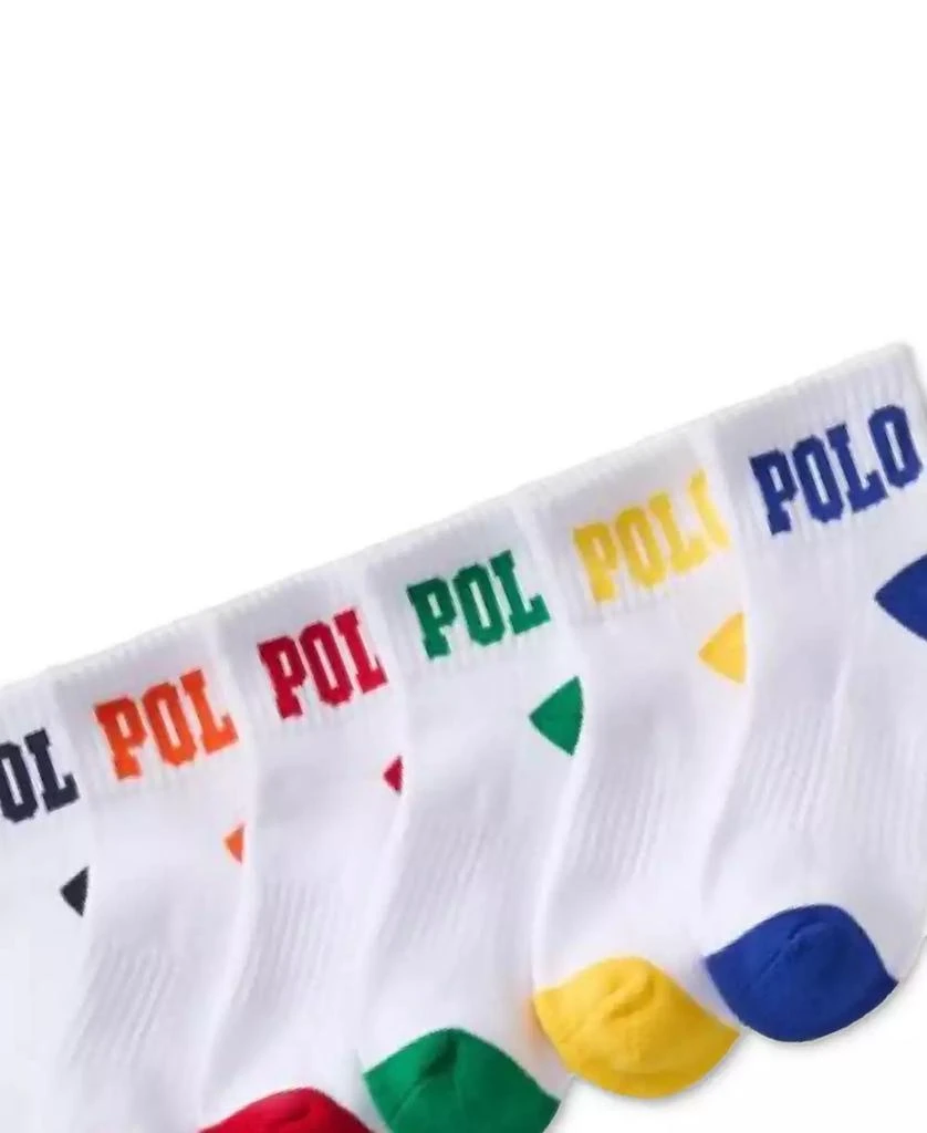 Ralph Lauren Little & Big Boys Polo Solid Quarter Crew Socks, 6-Pack 2