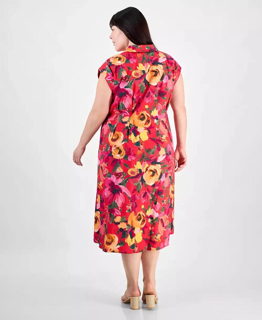 julia jordan Plus Size Floral-Print Button-Down Shirtdress 5