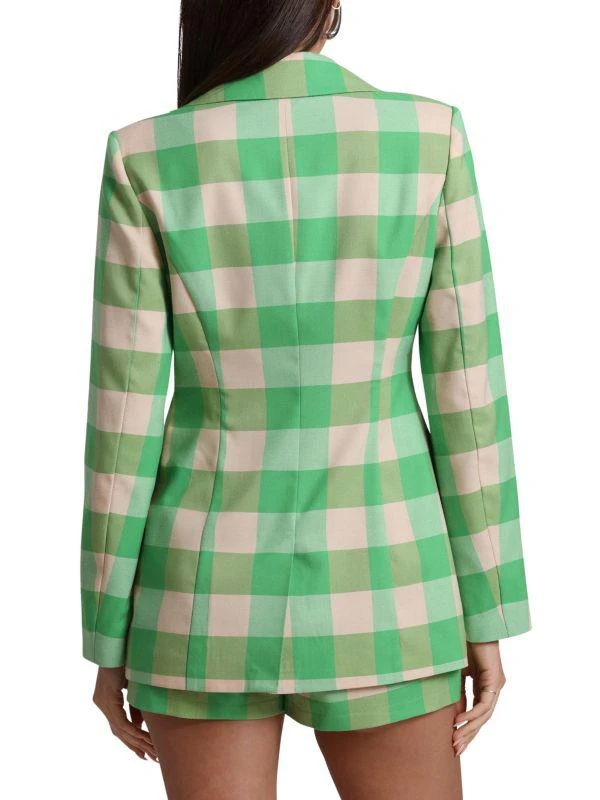 Avec Les Filles 2-Piece Gingham Blazer & Shorts Set 2