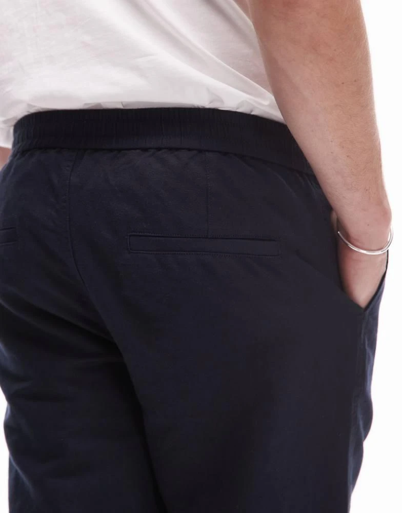 ARKET ARKET linen blend trousers in navy blue 3