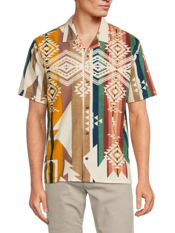 Raga Folk Striped Camp Shirt 1