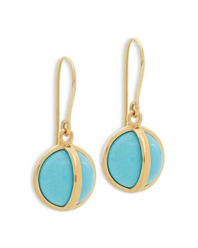 L. Klein 18K Yellow Gold Celeste Turquoise Drop Earrings 1