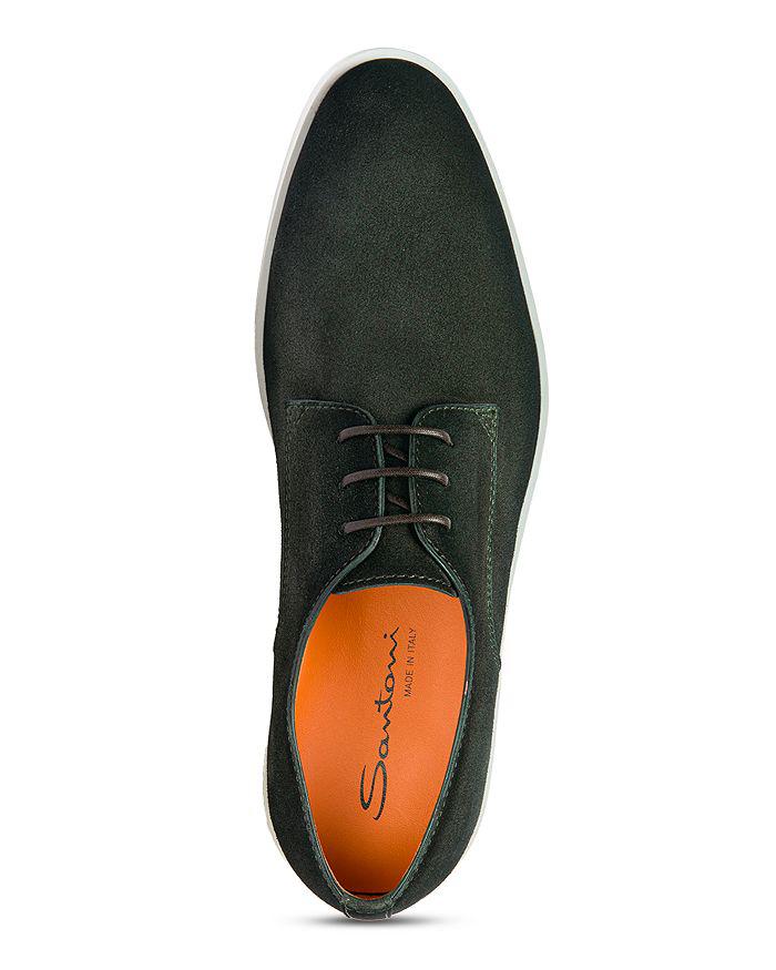 Santoni Men's Atlantis Green Suede Oxford Dress Shoes