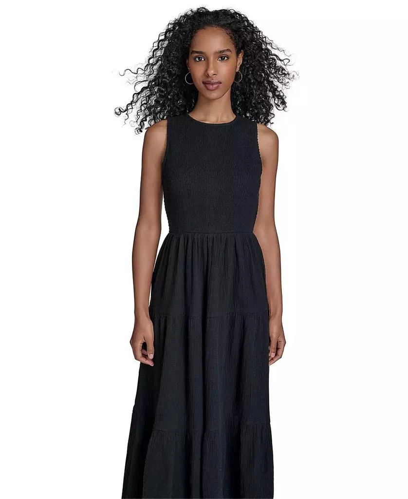 Calvin Klein Women's Cotton Smocked Tiered Maxi Dress 2