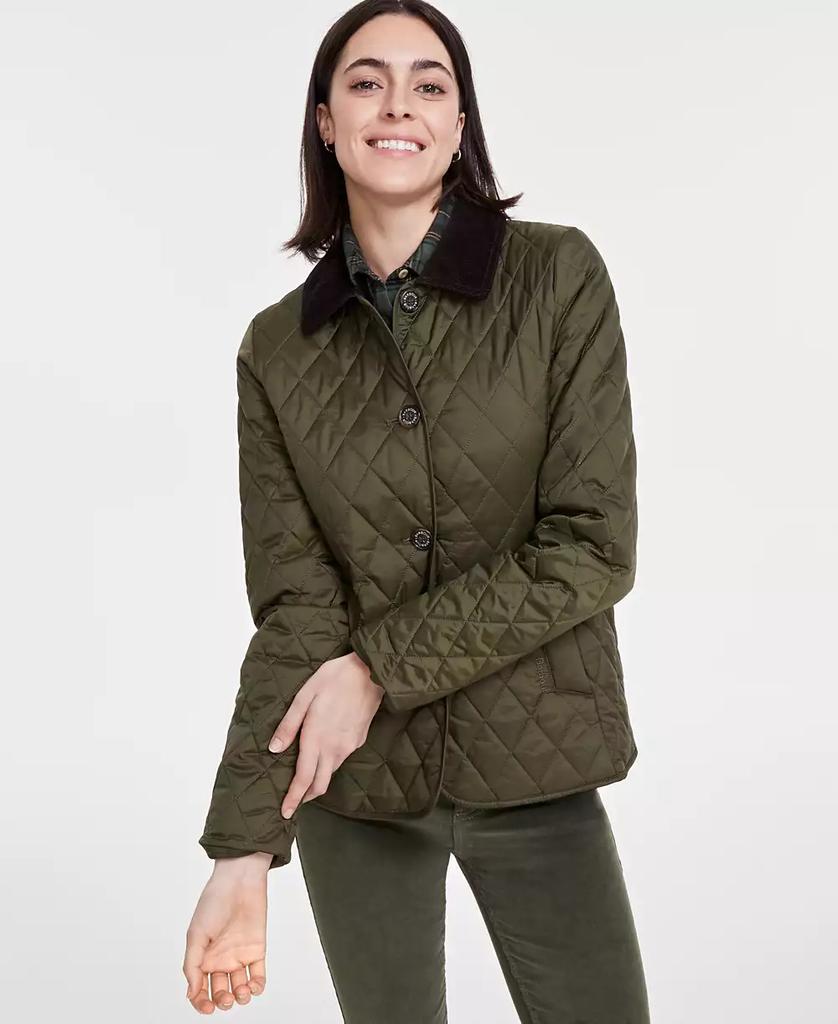 Barbour quilted jacket with cord collar best sale