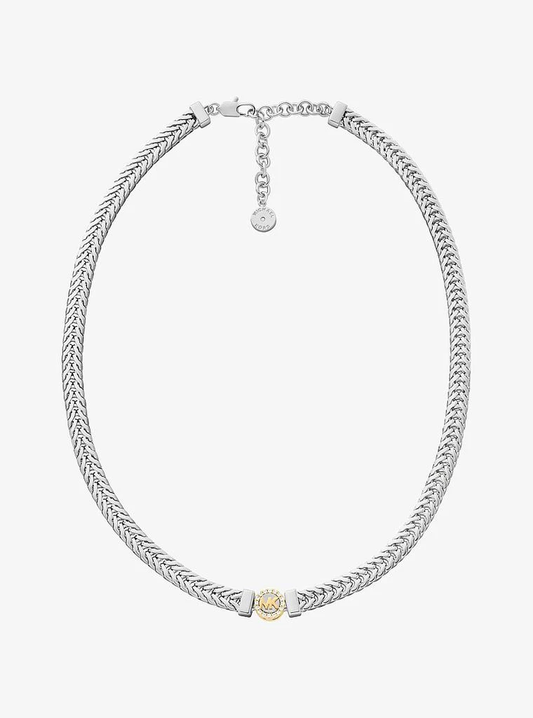 Michael Kors Pavé Logo Foxtail Chain Necklace