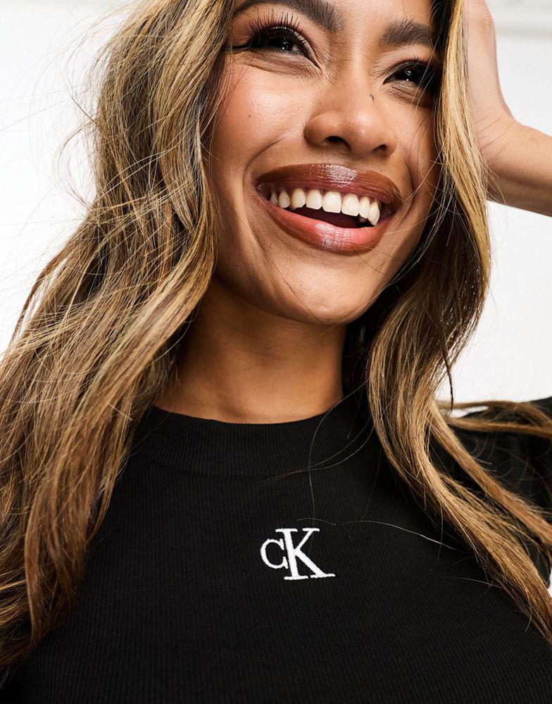 Calvin Klein Calvin Klein Jeans rib baby tee in black