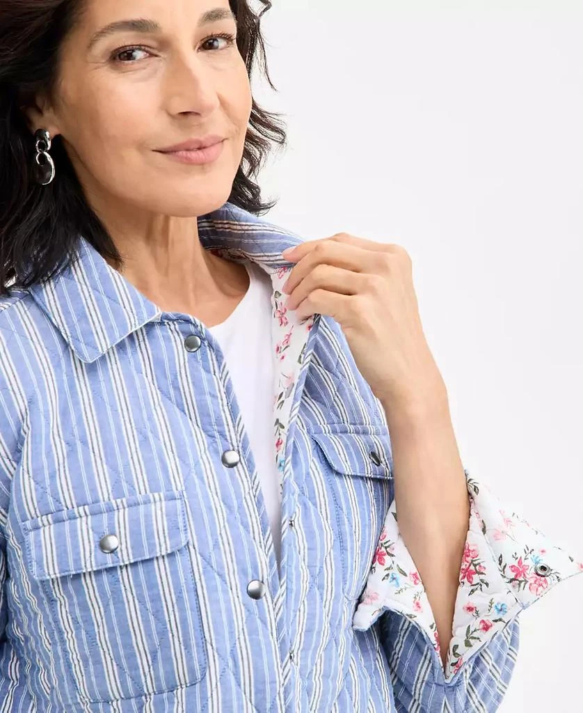 Style & Co Petite Patricia Reversible Quilted Cotton Shacket, Exclusively at Macy's 3