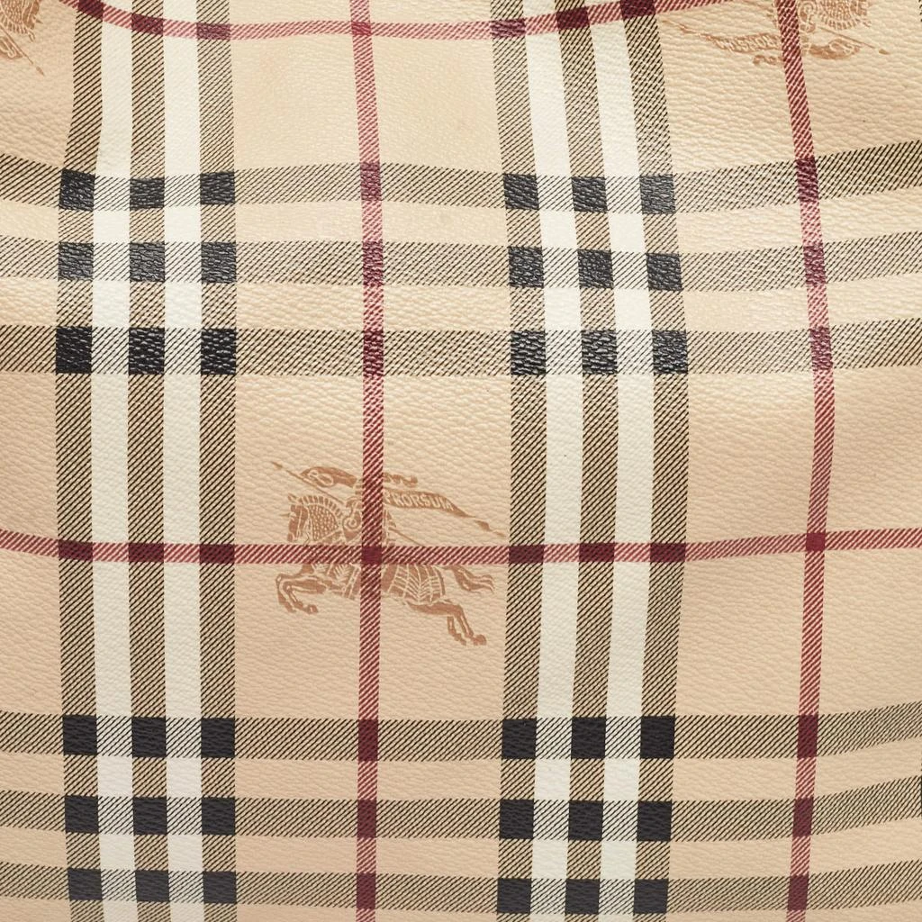 Burberry Burberry Pink/Beige Haymarket Check Coated Canvas and Leather Small Canterbury Tote 5