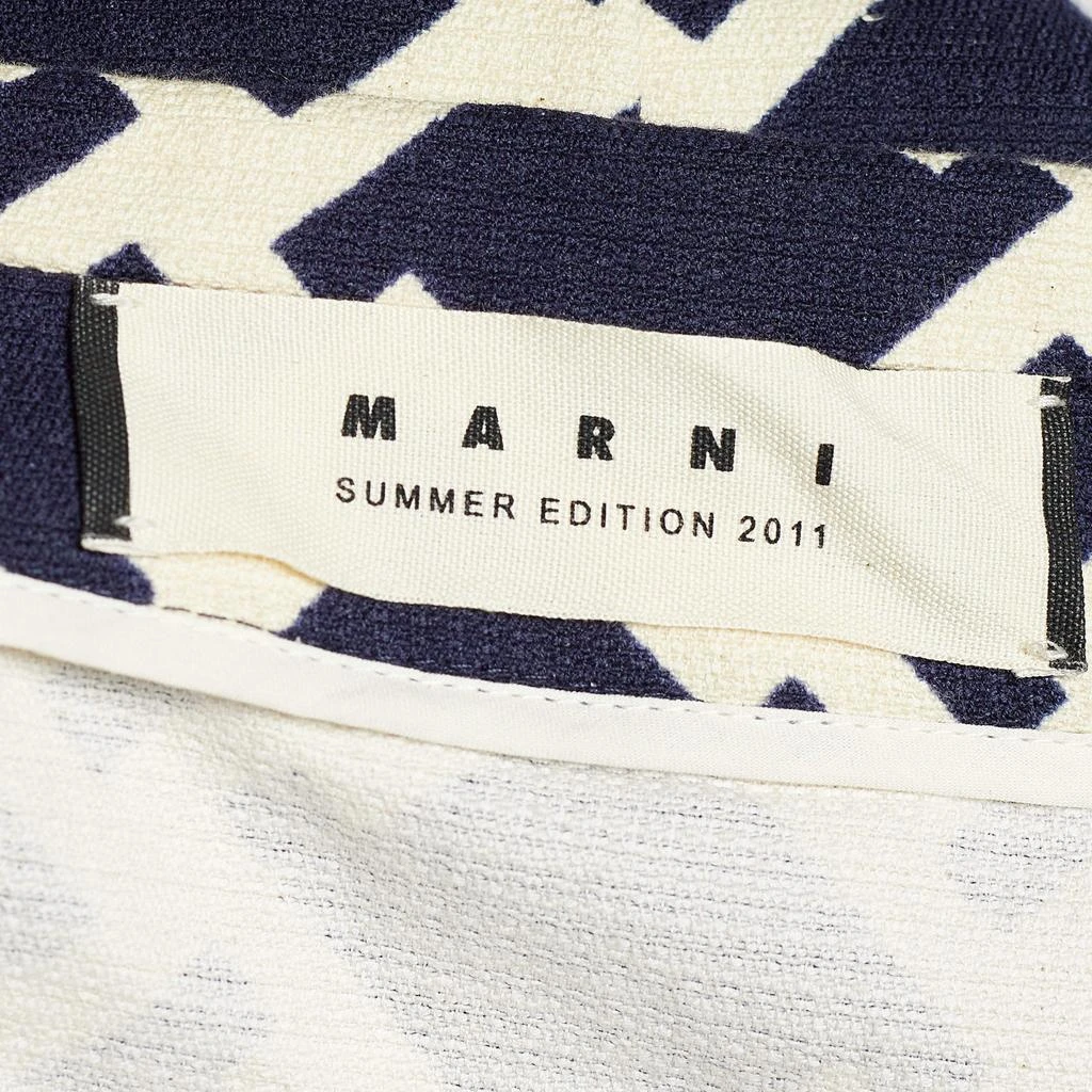 Marni Marni Blue Houndstooth Print Cotton Short Sleeve Coat M 4
