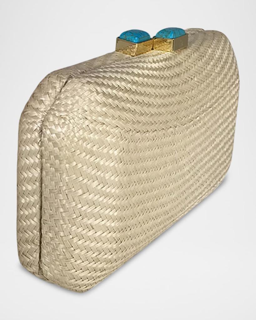 SERPUI Leticia Bun Straw Clutch Bag