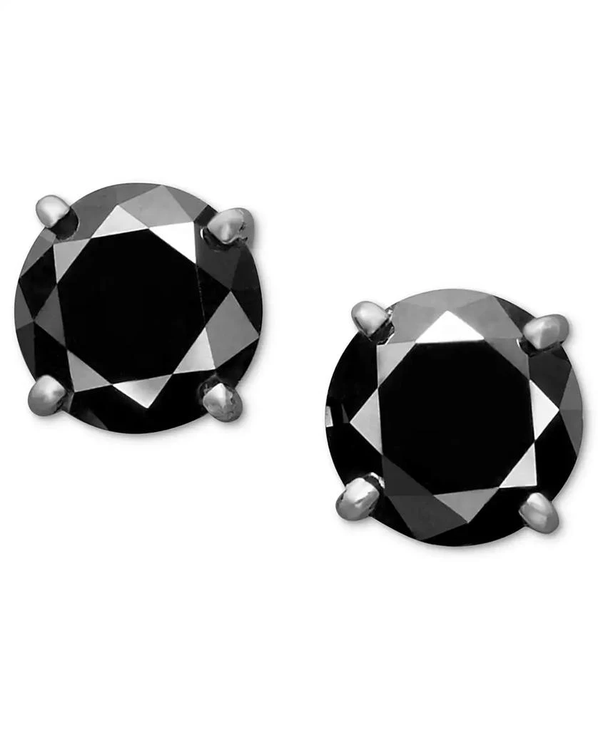 Macy's Black Diamond Stud Earrings (1-1/2 ct. t.w.) in 14k White or Yellow Gold 1