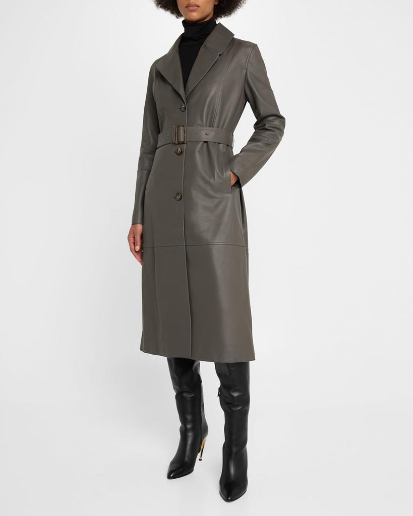 Yves Salomon Leather Trench Coat