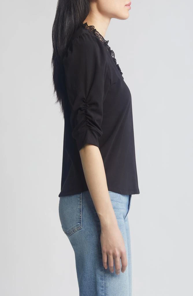 Wit & Wisdom Ruffle & Lace Trim Top 3