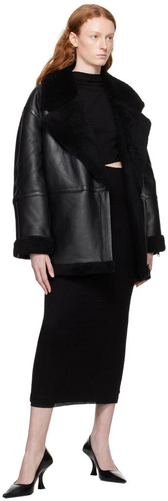 CAMILLA AND MARC Black Delano Shearling Jacket 4