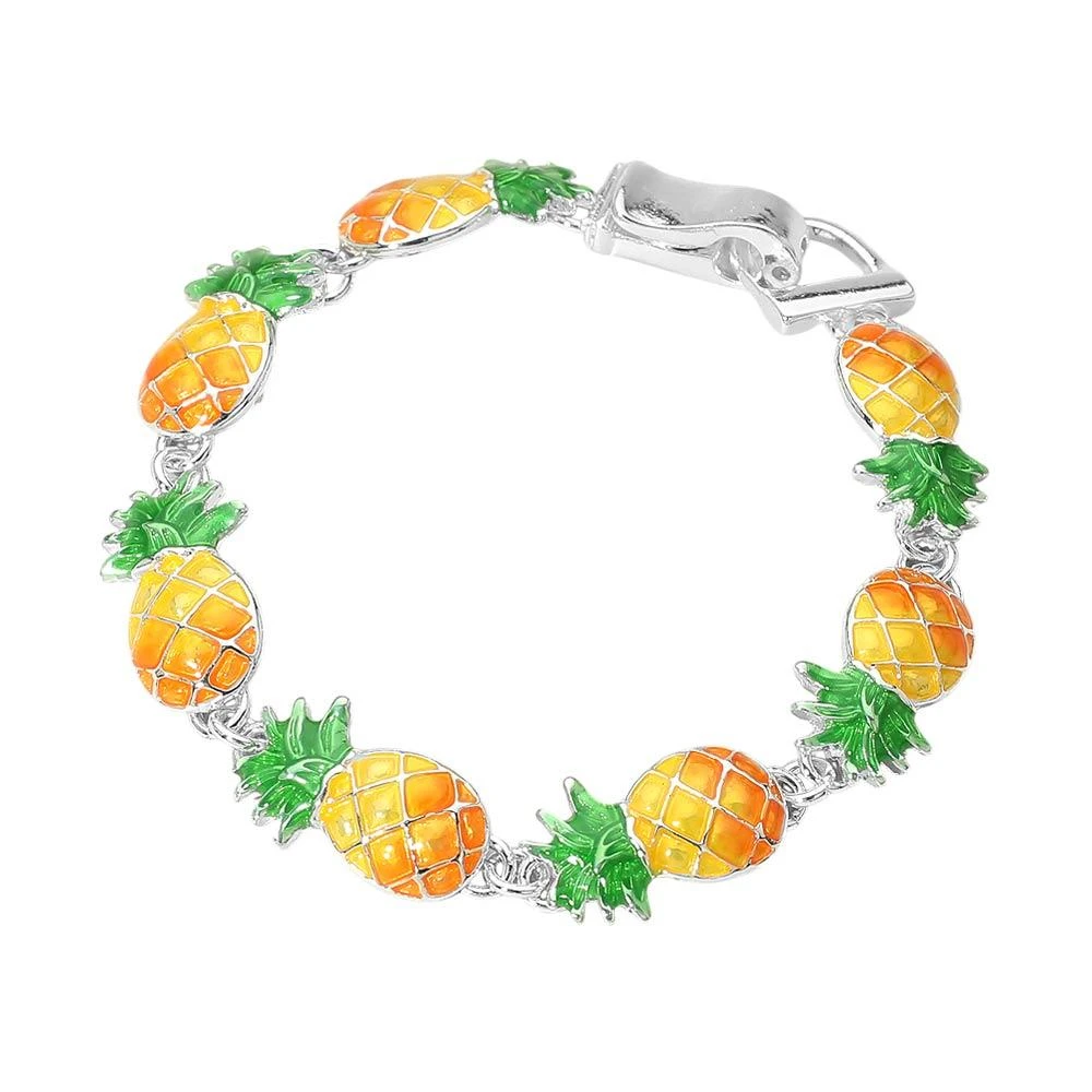 FASHNZFAB Pineapple Charm Link Magnetic Bracelet 2