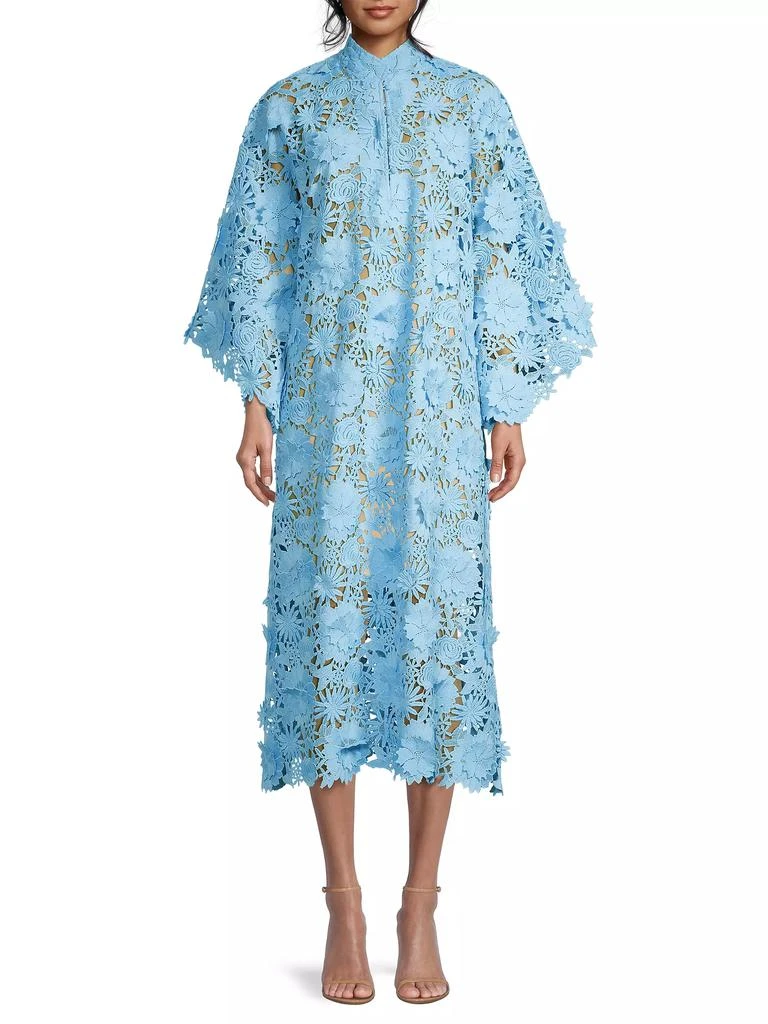 La Vie Style House Floral-Lace Caftan Midi-Dress 3