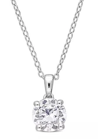 Belk
Co. Lab Created 1.61 ct. t.g.w. Created White Sapphire Solitaire Pendant with Chain in Sterling Silver