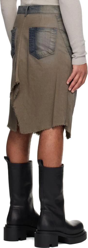 Rick Owens Gray Concordians Slivered Denim Midi Skirt 3