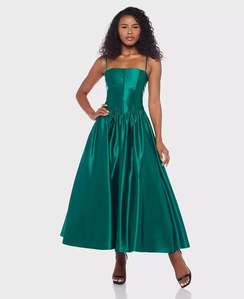 Alex & Sophia Juniors' Satin Corset Fit & Flare Dress 2