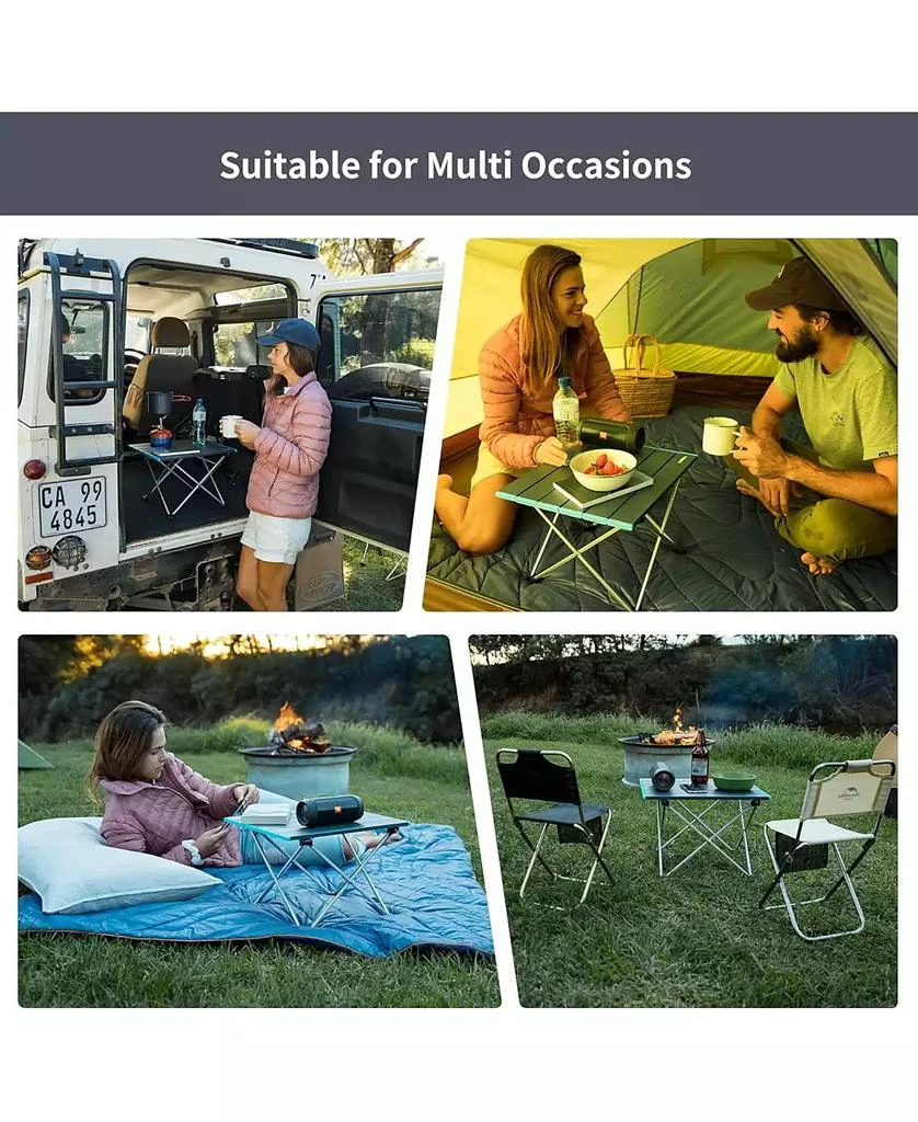 Naturehike FT08 Portable Camping Table, Ultralight Aluminum Folding Beach Table with Carry Bag for Outdoor Cooking, Picnic, Camp, Boat, Travel 7