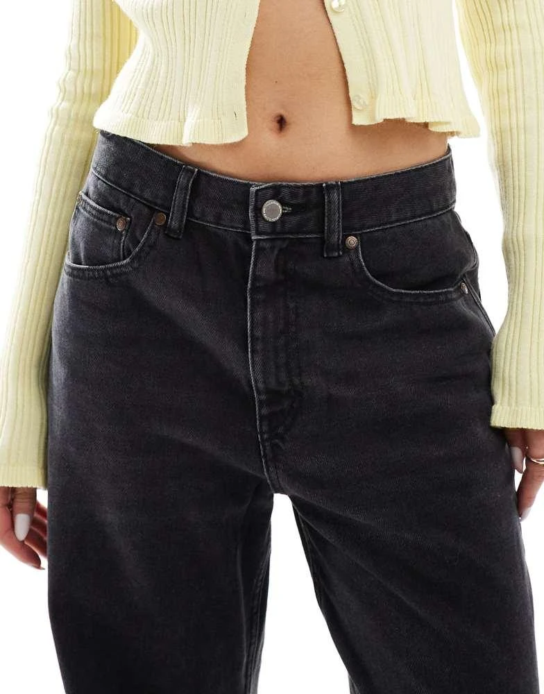 Pull&Bear Pull&Bear wide leg turn up jeans in black 5