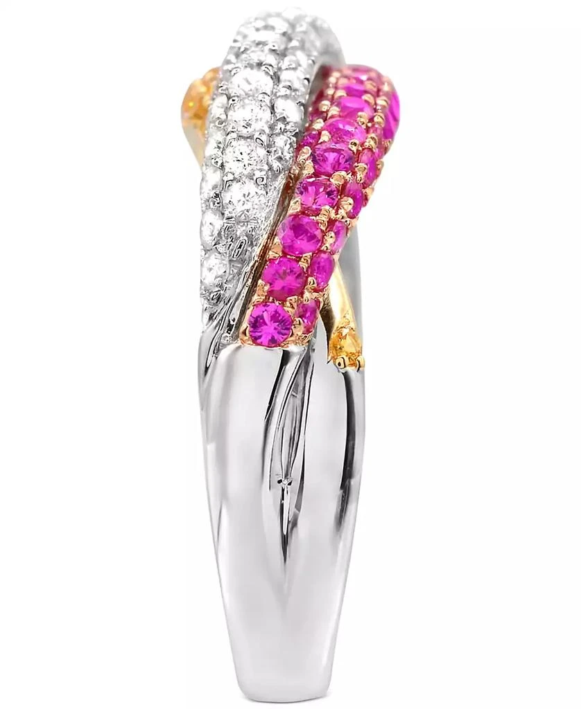 Macy
s Yellow Sapphire (5/8  ct. t.w.) and Pink Sapphire (5/8 ct. t.w.)  Diamond (3/8 ct. t.w.) Ring Set in 14k White Gold 3