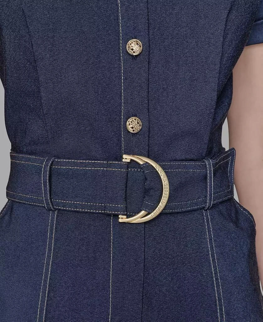 Karl Lagerfeld Paris Women's V-neck Denim Millennium Jumpsuit 2