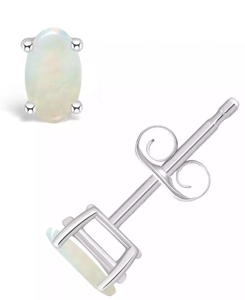 Macy's Opal (1/3 ct.t.w) Stud Earrings in 14K White Gold or 14K Yellow Gold 1