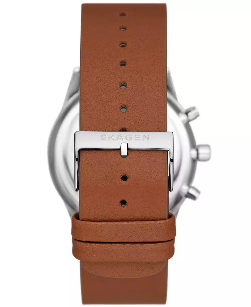Skagen Men's Hoist Chronograph Brown Leather Watch 42mm 5