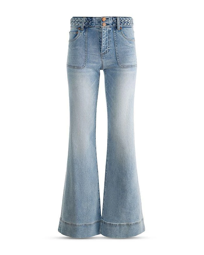 Alice + Olivia Juno High Rise Braided Waistband Jeans in Anabell Blue 6