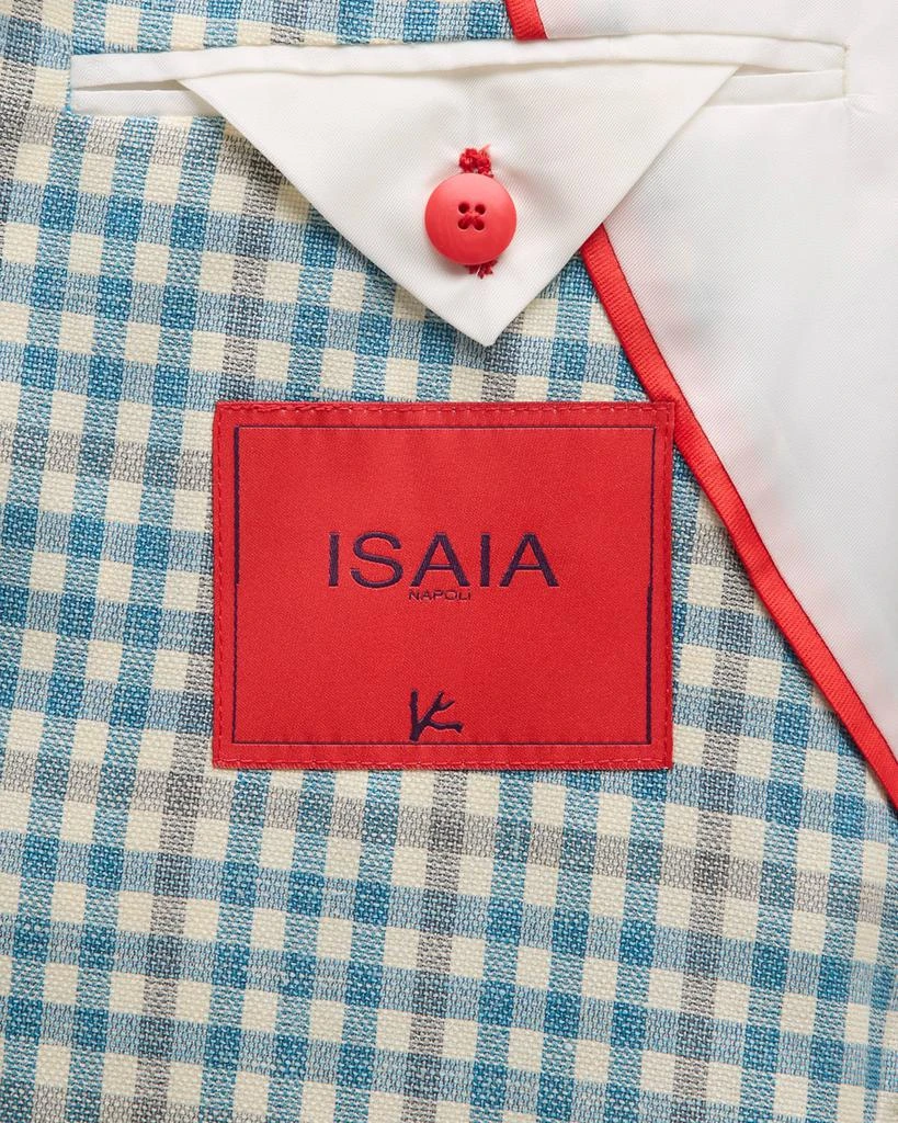 Isaia Men's Check Linen-Blend Sport Coat 5