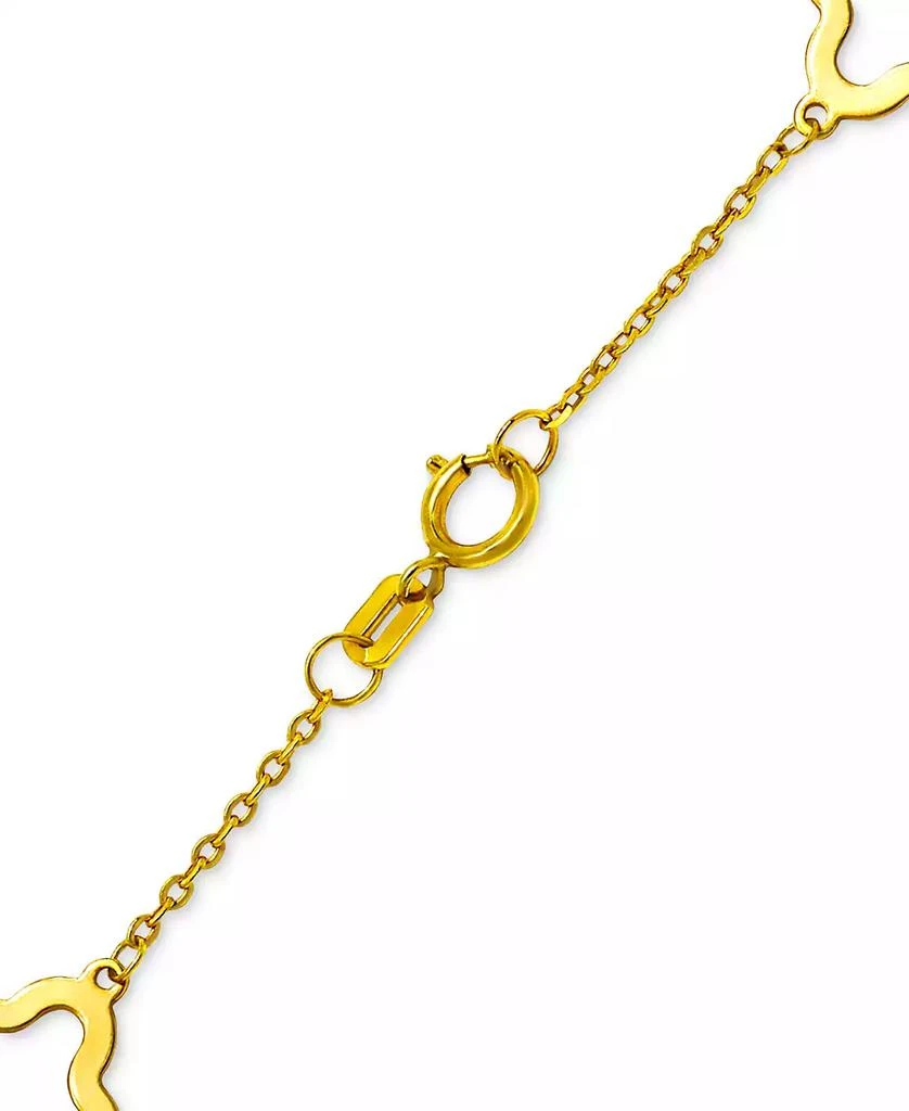 Macy's Solid & Silhouette Alternating Clover Station Link Bracelet in 14k Gold 4