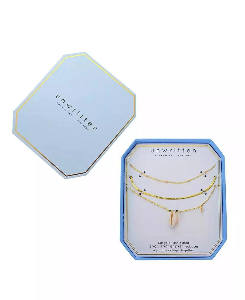 Unwritten Seashell Pendant Layered Necklace Set 3
