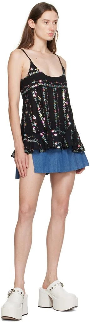 Anna Sui Blue Safety Pin Denim Miniskirt 4